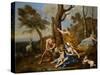 Jupiter's Nourishment, 1636-1637-Nicolas Poussin-Stretched Canvas