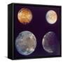 Jupiter's Satellites Io, Europa, Ganymede and Callisto as Depicted by Voyager 1 Spacecraft-null-Framed Stretched Canvas