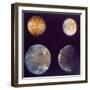 Jupiter's Satellites Io, Europa, Ganymede and Callisto as Depicted by Voyager 1 Spacecraft-null-Framed Photographic Print