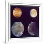 Jupiter's Satellites Io, Europa, Ganymede and Callisto as Depicted by Voyager 1 Spacecraft-null-Framed Photographic Print