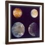 Jupiter's Satellites Io, Europa, Ganymede and Callisto as Depicted by Voyager 1 Spacecraft-null-Framed Photographic Print