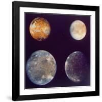 Jupiter's Satellites Io, Europa, Ganymede and Callisto as Depicted by Voyager 1 Spacecraft-null-Framed Photographic Print