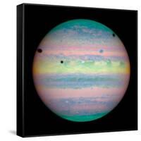 Jupiter with Moons And Their Shadows-null-Framed Stretched Canvas