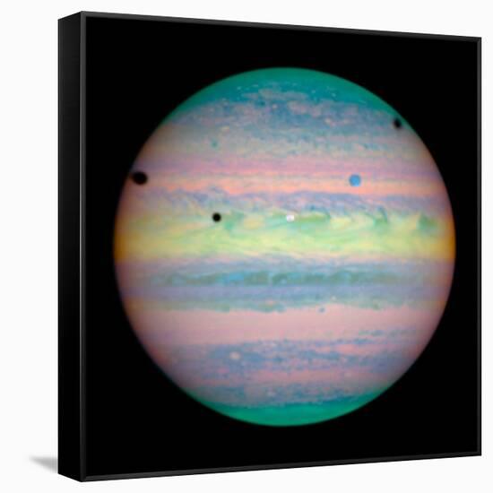 Jupiter with Moons And Their Shadows-null-Framed Stretched Canvas