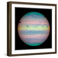 Jupiter with Moons And Their Shadows-null-Framed Premium Photographic Print