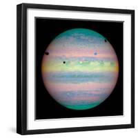 Jupiter with Moons And Their Shadows-null-Framed Premium Photographic Print