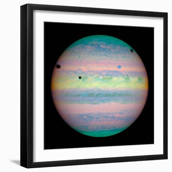 Jupiter with Moons And Their Shadows-null-Framed Premium Photographic Print