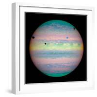 Jupiter with Moons And Their Shadows-null-Framed Premium Photographic Print