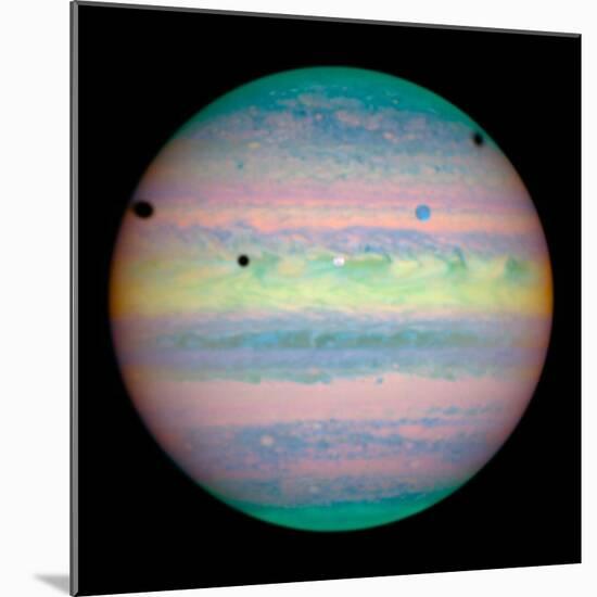 Jupiter with Moons And Their Shadows-null-Mounted Premium Photographic Print