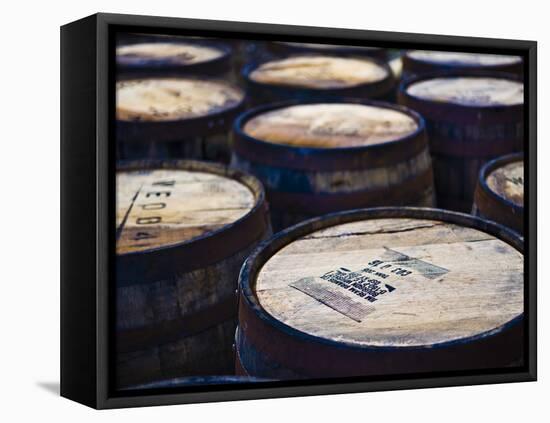 Jura Whisky Distillery Barrel Storage, Jura Island, Inner Hebrides, Scotland, UK, Europe-Andrew Stewart-Framed Stretched Canvas