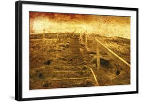 Jurassic Coastal Steps-Osaria Copperstone-Framed Giclee Print