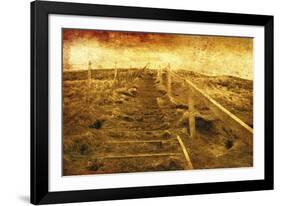 Jurassic Coastal Steps-Osaria Copperstone-Framed Giclee Print