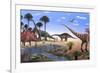 Jurassic Dinosaurs, Artwork-Richard Bizley-Framed Photographic Print