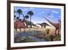 Jurassic Dinosaurs, Artwork-Richard Bizley-Framed Photographic Print
