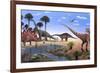 Jurassic Dinosaurs, Artwork-Richard Bizley-Framed Photographic Print