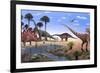 Jurassic Dinosaurs, Artwork-Richard Bizley-Framed Photographic Print