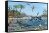 Jurassic Landscape, Artwork-Richard Bizley-Framed Stretched Canvas