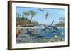 Jurassic Landscape, Artwork-Richard Bizley-Framed Premium Photographic Print