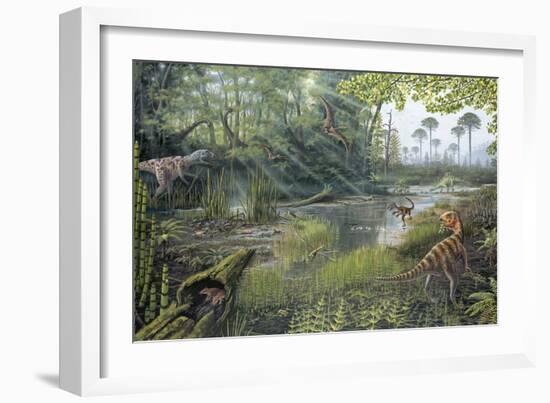 Jurassic Life, Artwork-Richard Bizley-Framed Photographic Print