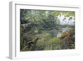 Jurassic Life, Artwork-Richard Bizley-Framed Photographic Print