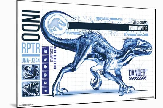 Jurassic World 2 - Indo-Raptor-null-Mounted Poster