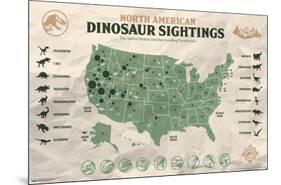 Jurassic World: Dominion - North American Dinosaur Map-Trends International-Mounted Poster