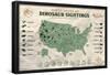 Jurassic World: Dominion - North American Dinosaur Map-Trends International-Framed Poster