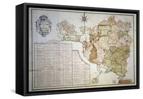 Jurisdictional Map of Grand Duchy of Tuscany-null-Framed Stretched Canvas