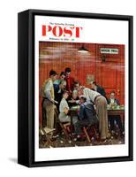 "Jury" or "Holdout" Saturday Evening Post Cover, February 14,1959-Norman Rockwell-Framed Stretched Canvas