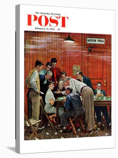 "Jury" or "Holdout" Saturday Evening Post Cover, February 14,1959-Norman Rockwell-Stretched Canvas