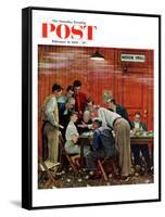 "Jury" or "Holdout" Saturday Evening Post Cover, February 14,1959-Norman Rockwell-Framed Stretched Canvas