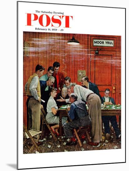 "Jury" or "Holdout" Saturday Evening Post Cover, February 14,1959-Norman Rockwell-Mounted Giclee Print