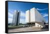 Juscelino Kubitschek Monument at the Square of the Three Powers, Brasilia, Brazil, South America-Michael Runkel-Framed Stretched Canvas