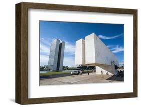 Juscelino Kubitschek Monument at the Square of the Three Powers, Brasilia, Brazil, South America-Michael Runkel-Framed Photographic Print