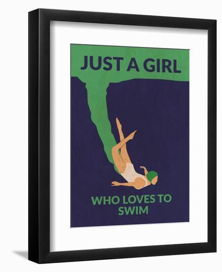 Just a Girl Who Loves to Swim-Jon Downer-Framed Premium Giclee Print