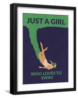 Just a Girl Who Loves to Swim-Jon Downer-Framed Giclee Print