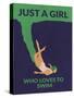 Just a Girl Who Loves to Swim-Jon Downer-Stretched Canvas