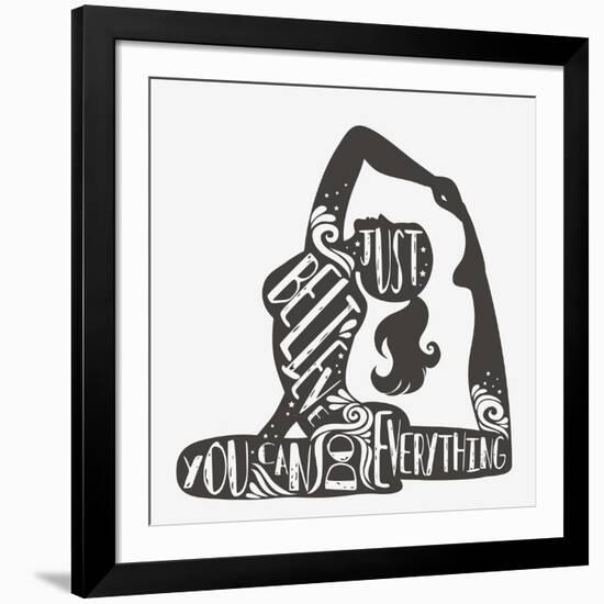 Just Believe - Yoga Quote-Svesla Tasla-Framed Art Print