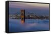Just in Front of the Sunrise in the Golden Gate Bridge, San Francisco, California-Marco Isler-Framed Stretched Canvas