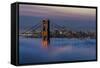 Just in Front of the Sunrise in the Golden Gate Bridge, San Francisco, California-Marco Isler-Framed Stretched Canvas