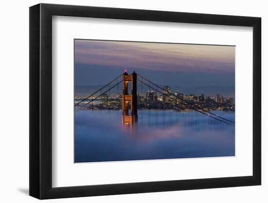 Just in Front of the Sunrise in the Golden Gate Bridge, San Francisco, California-Marco Isler-Framed Photographic Print