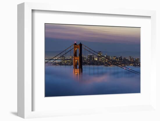 Just in Front of the Sunrise in the Golden Gate Bridge, San Francisco, California-Marco Isler-Framed Photographic Print