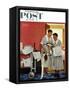 "Just Married" (hotel maids and confetti) Saturday Evening Post Cover, June 29,1957-Norman Rockwell-Framed Stretched Canvas