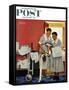 "Just Married" (hotel maids and confetti) Saturday Evening Post Cover, June 29,1957-Norman Rockwell-Framed Stretched Canvas