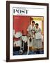 "Just Married" (hotel maids and confetti) Saturday Evening Post Cover, June 29,1957-Norman Rockwell-Framed Premium Giclee Print