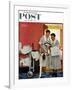 "Just Married" (hotel maids and confetti) Saturday Evening Post Cover, June 29,1957-Norman Rockwell-Framed Giclee Print