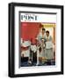 "Just Married" (hotel maids and confetti) Saturday Evening Post Cover, June 29,1957-Norman Rockwell-Framed Giclee Print