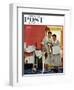 "Just Married" (hotel maids and confetti) Saturday Evening Post Cover, June 29,1957-Norman Rockwell-Framed Giclee Print