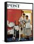 "Just Married" (hotel maids and confetti) Saturday Evening Post Cover, June 29,1957-Norman Rockwell-Framed Stretched Canvas