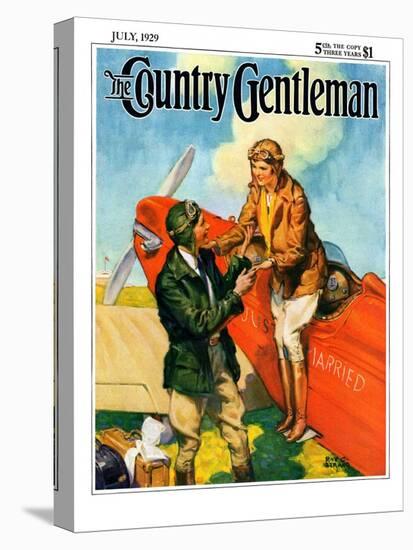"Just Married, Just Landed," Country Gentleman Cover, July 1, 1929-Ray C. Strang-Stretched Canvas